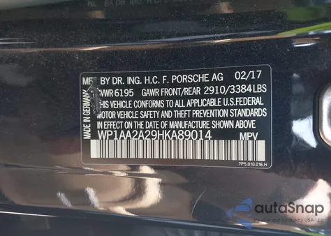 2017 Porsche Cayenne Platinum Edition из США, поврежденный, VIN WP1AA2A29HKA89014